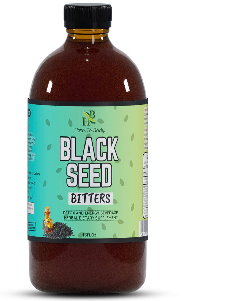 Herb To Body Black Seed Bitters – 16oz Immune & Digestive Herbal Tonic